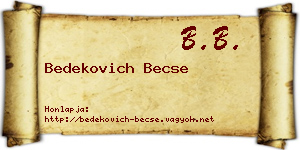 Bedekovich Becse névjegykártya